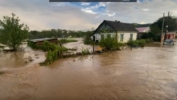 Село Андреевка в Приморье во время наводнения