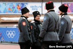 Казаки, охранявшие общественный порядок во время Олимпиады-2014 в Сочи