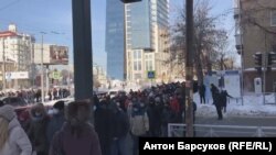 Митинг в Новосибирске 31 января 2021