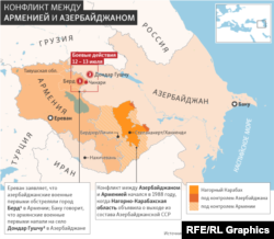 Зона конфликта между Арменией и Азербайджаном