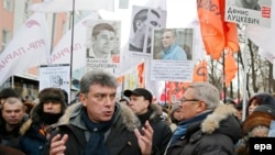 Boris Nemtsov Moskvada müxalifət yürüşündə - 2 fevral 2014