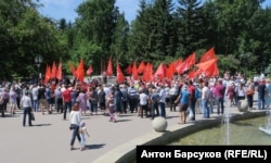 Акция протеста против пенсионной реформы в центре Новосибирска