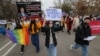 Kazakhstan. Participants of the march for gender equality. Almaty, March 8, 2021