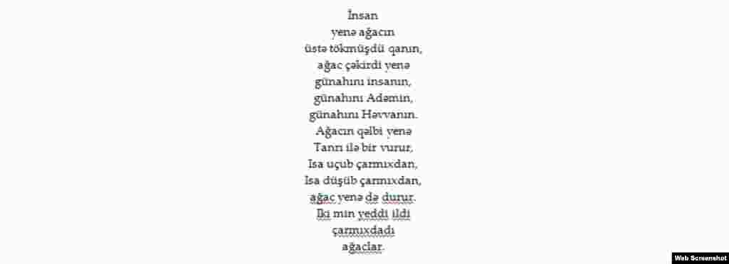 Azerbaijan - Poem by Azeri poet Asad Jahangir